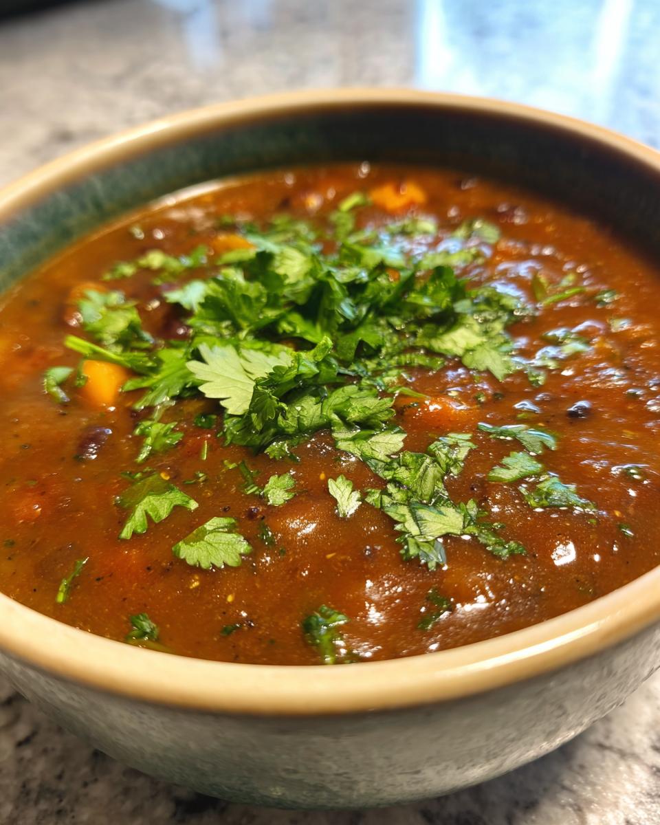 Spicy Black Bean Soup with Cilantro - detail 2