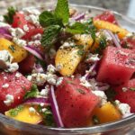 Watermeloen Perzik Feta Salade