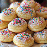 Italiaanse kerstkoekjes met glazuur en sprinkles – zacht, feestelijk en vol traditie. Perfect voor de feestdagen!