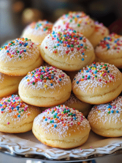 Italiaanse kerstkoekjes met glazuur en sprinkles – zacht, feestelijk en vol traditie. Perfect voor de feestdagen!