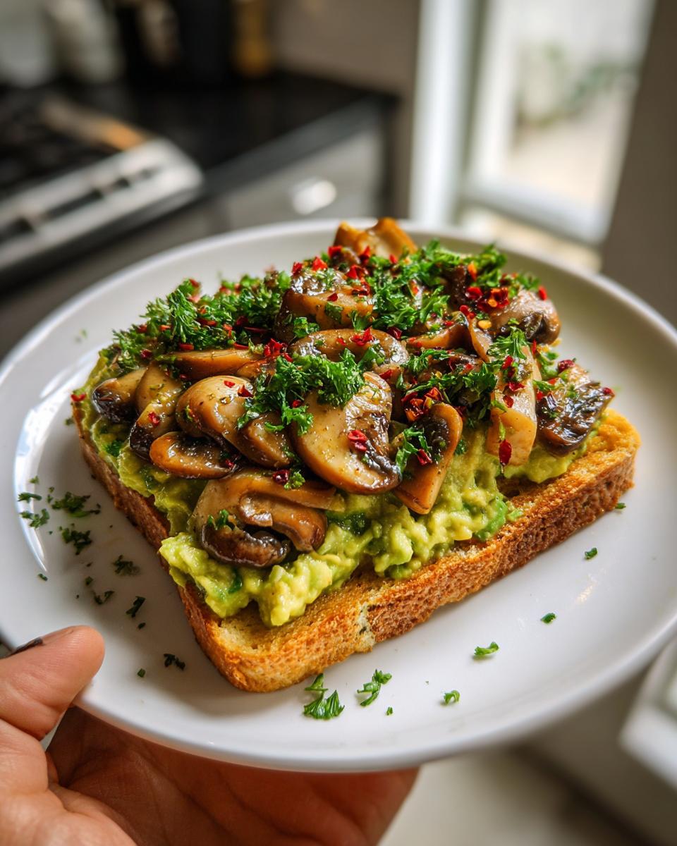 AVOCADO GARLICKY MUSHROOM TOAST - detail 1