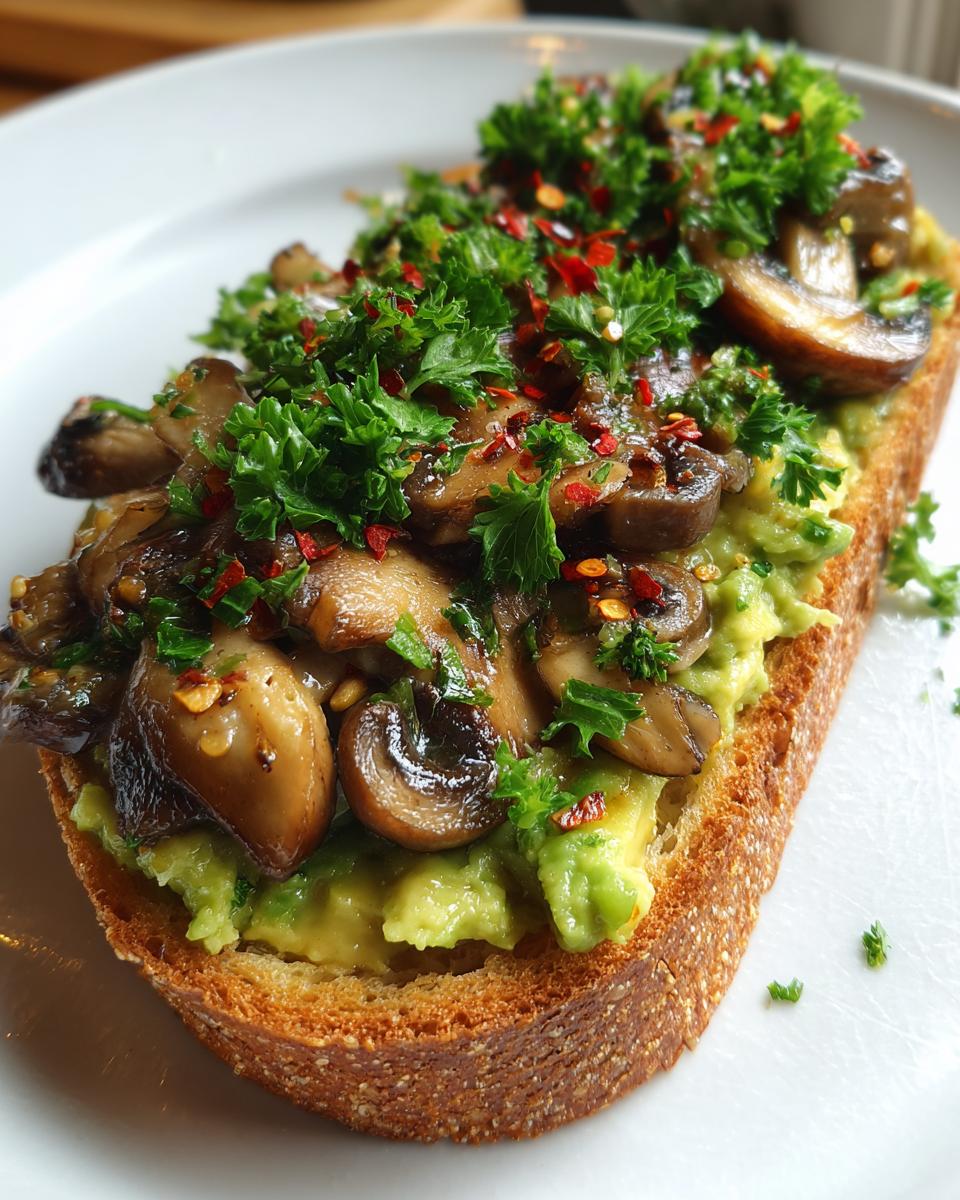 AVOCADO GARLICKY MUSHROOM TOAST - detail 2
