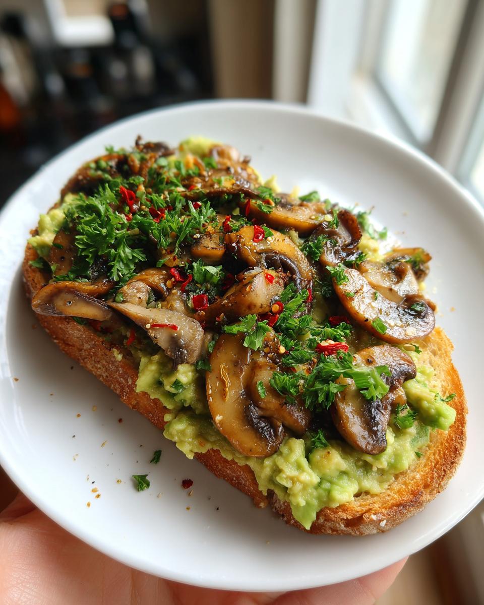 AVOCADO GARLICKY MUSHROOM TOAST - detail 3