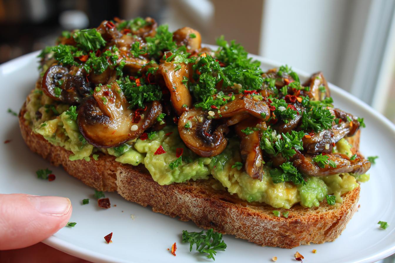AVOCADO GARLICKY MUSHROOM TOAST - detail 5