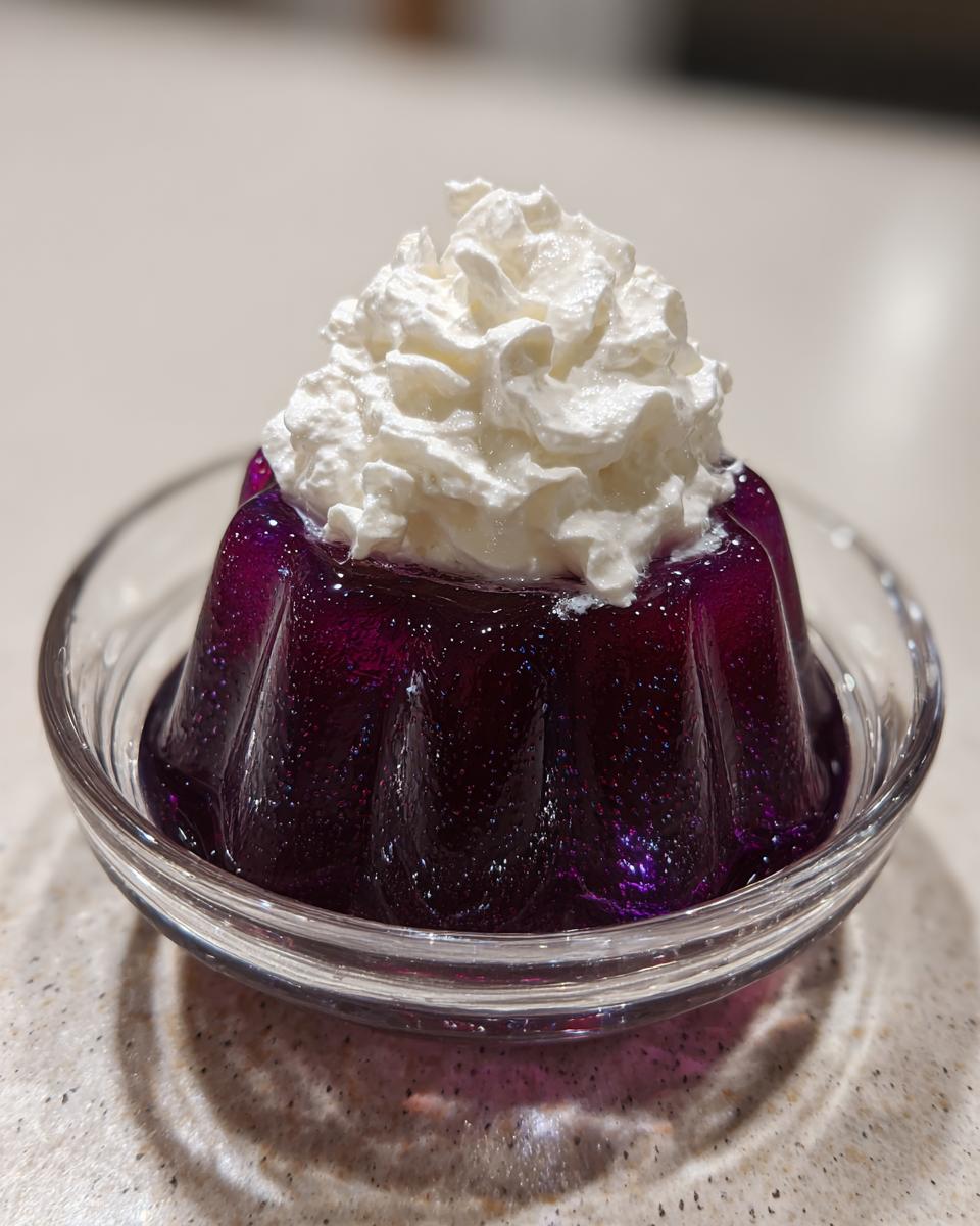 Blackberry Gelatin with Cream - detail 1
