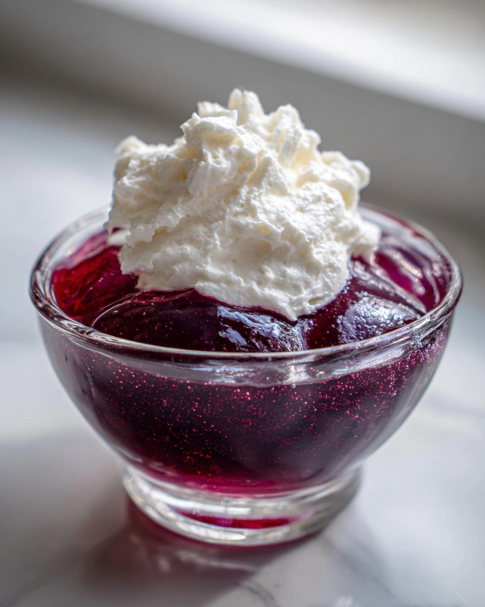 Blackberry Gelatin with Cream - detail 2