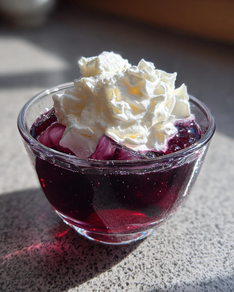 Blackberry Gelatin with Cream - detail 3