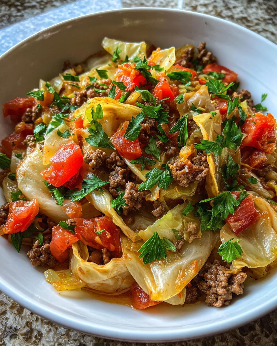 Cabbage and Ground Beef - detail 1