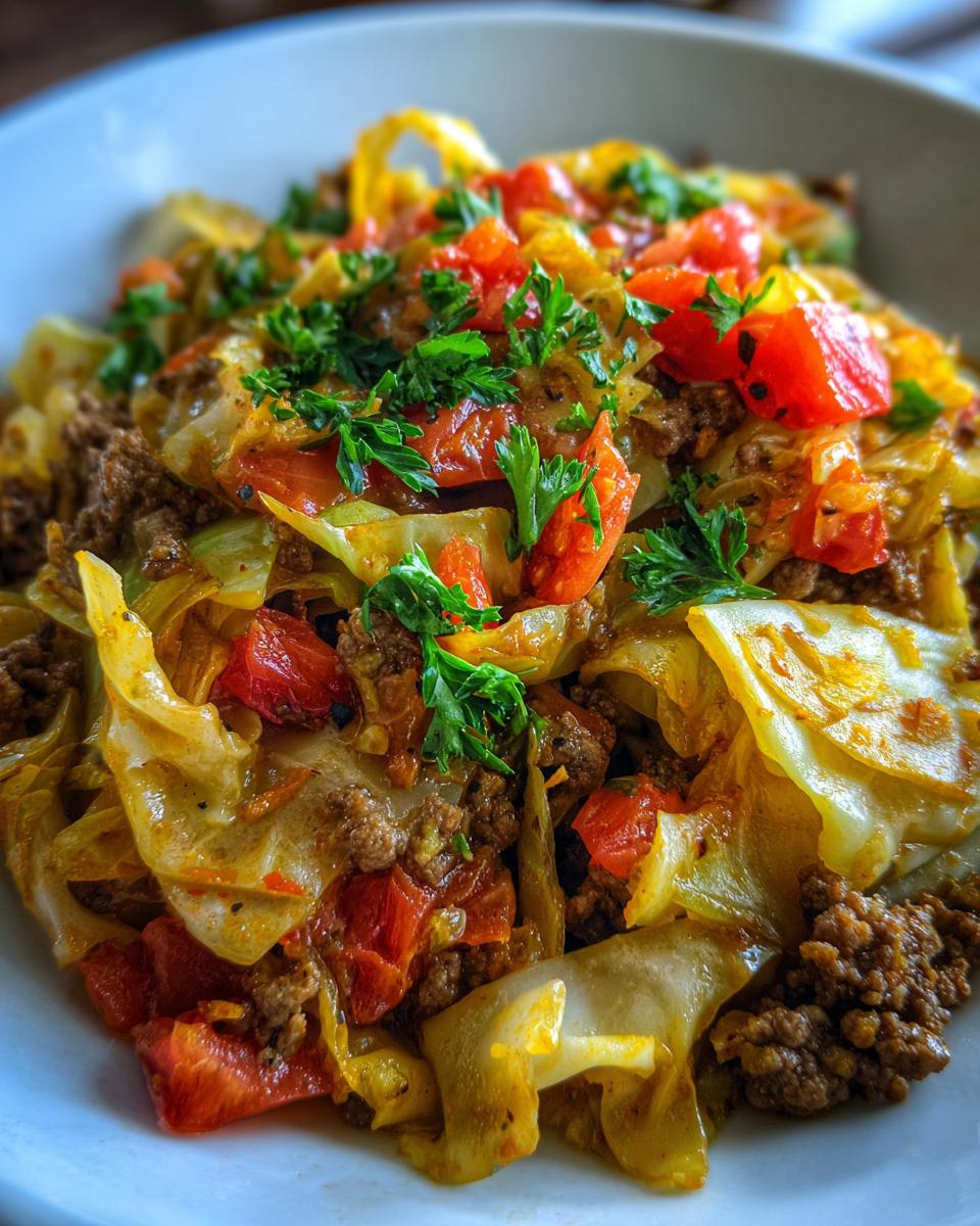 Cabbage and Ground Beef - detail 2