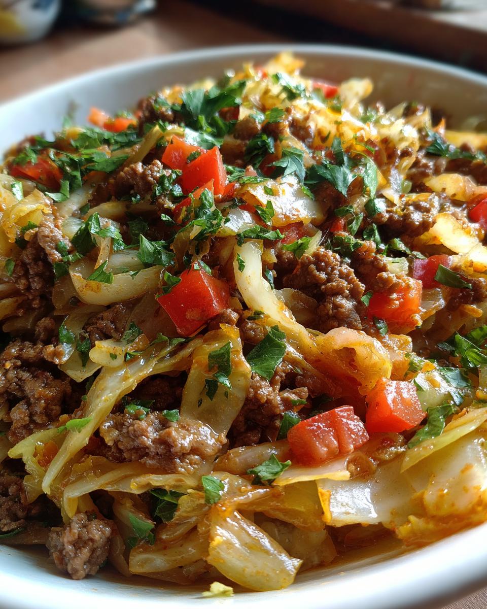 Cabbage and Ground Beef - detail 3