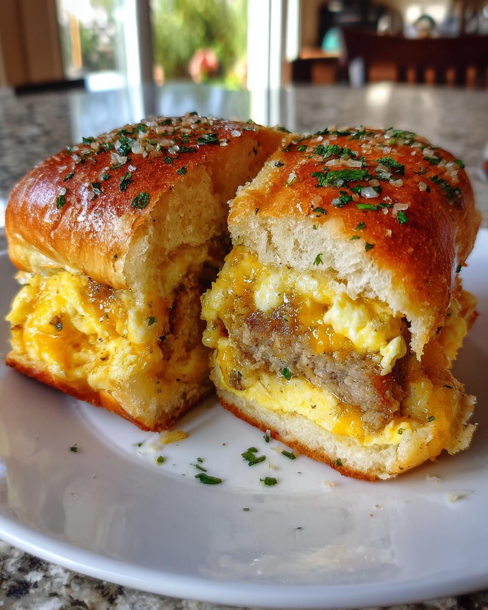 Cheesy Sausage and Egg Breakfast Sliders - detail 1