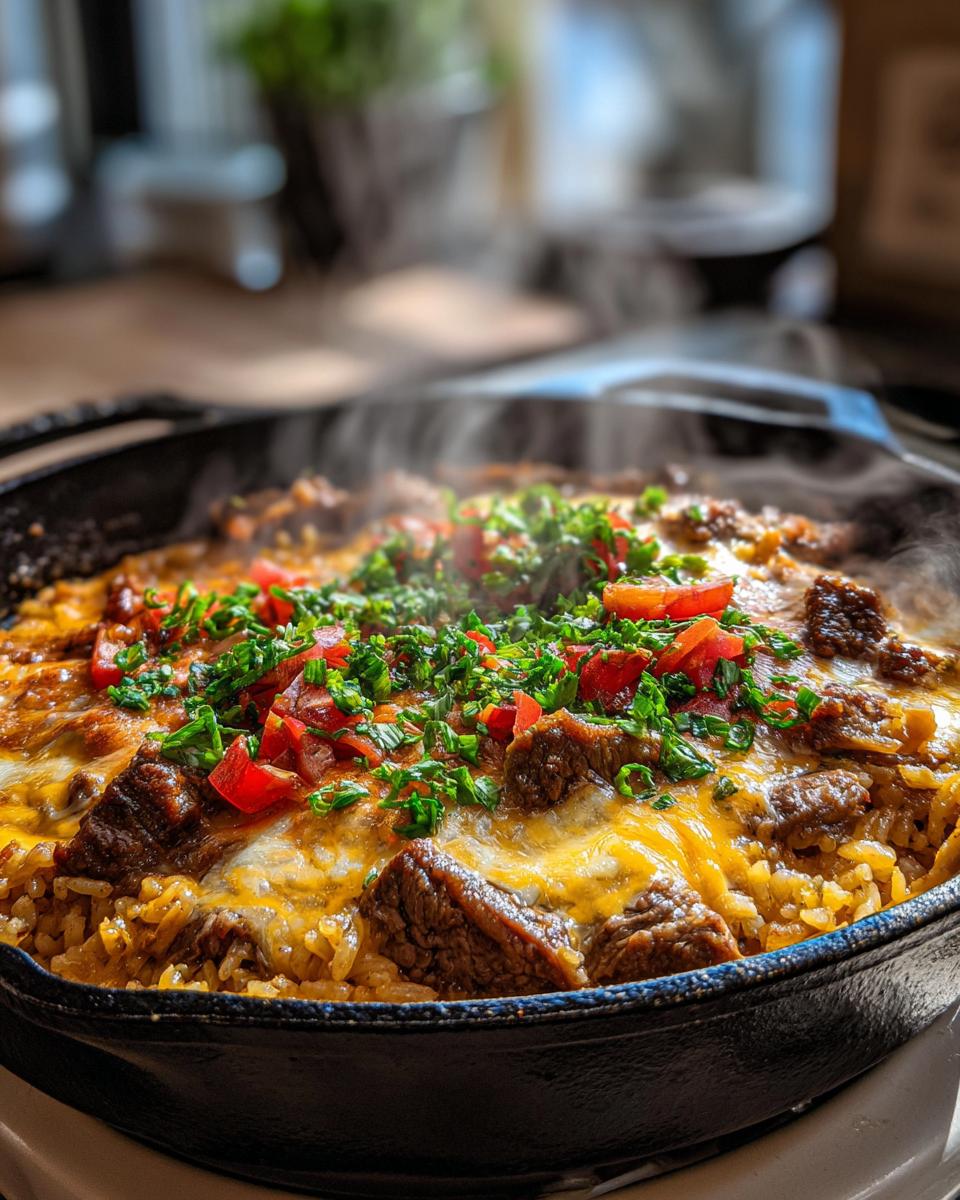 Cheesy Steak Queso Rice Skillet - detail 1