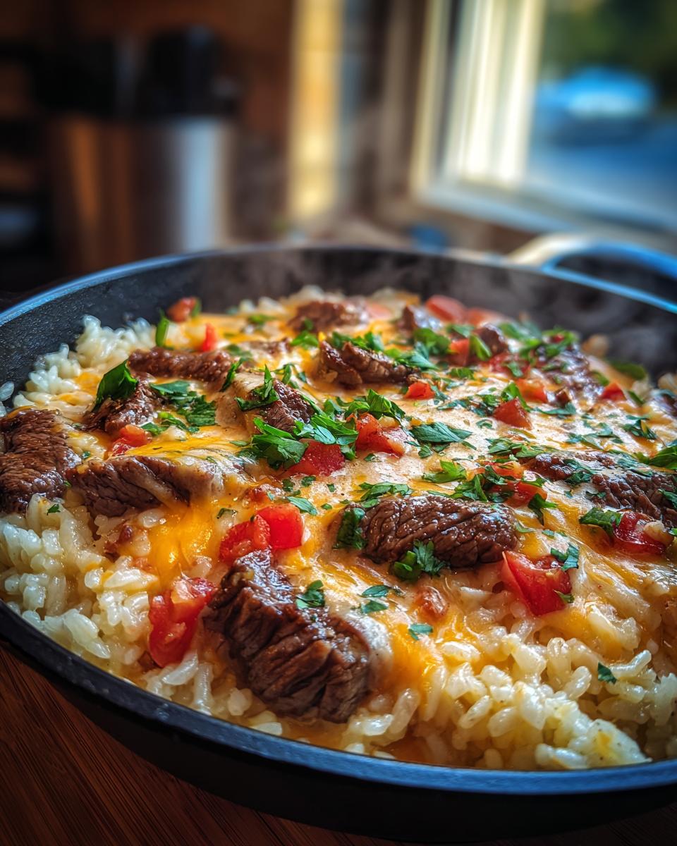 Cheesy Steak Queso Rice Skillet - detail 2