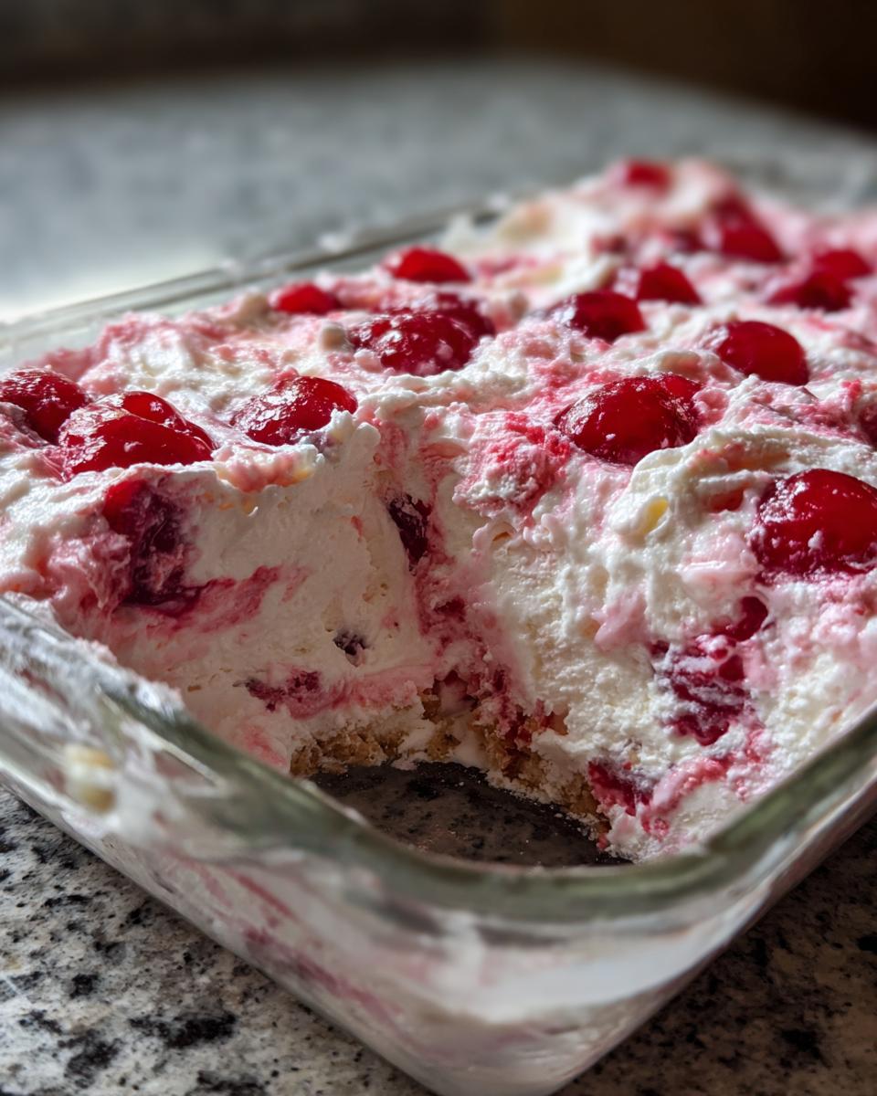Cherry Fluff No-Bake Dessert - detail 2