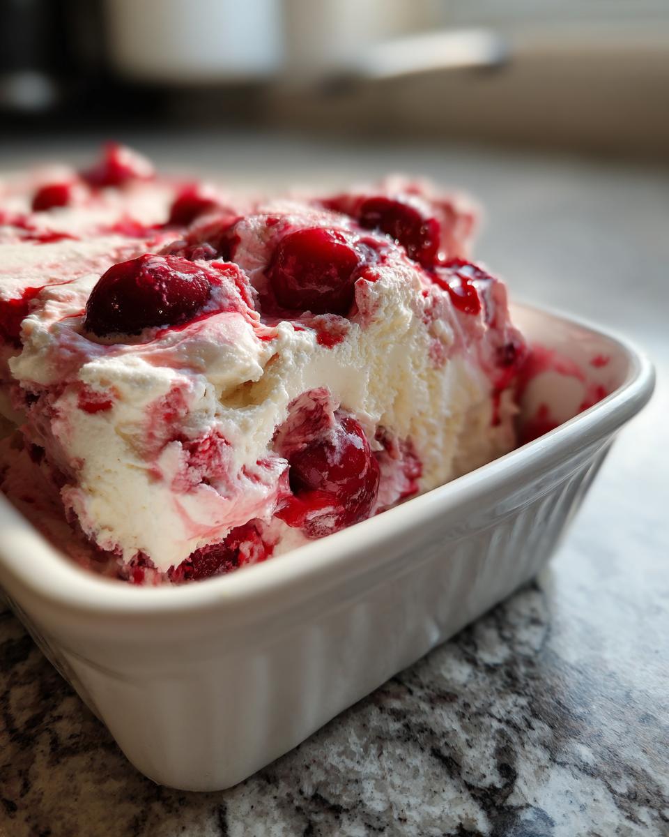 Cherry Fluff No-Bake Dessert - detail 3