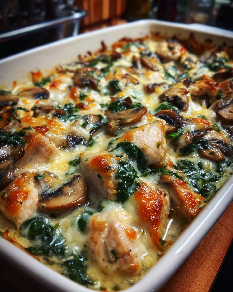 Chicken Spinach and Mushroom Low Carb Oven Dish - detail 1