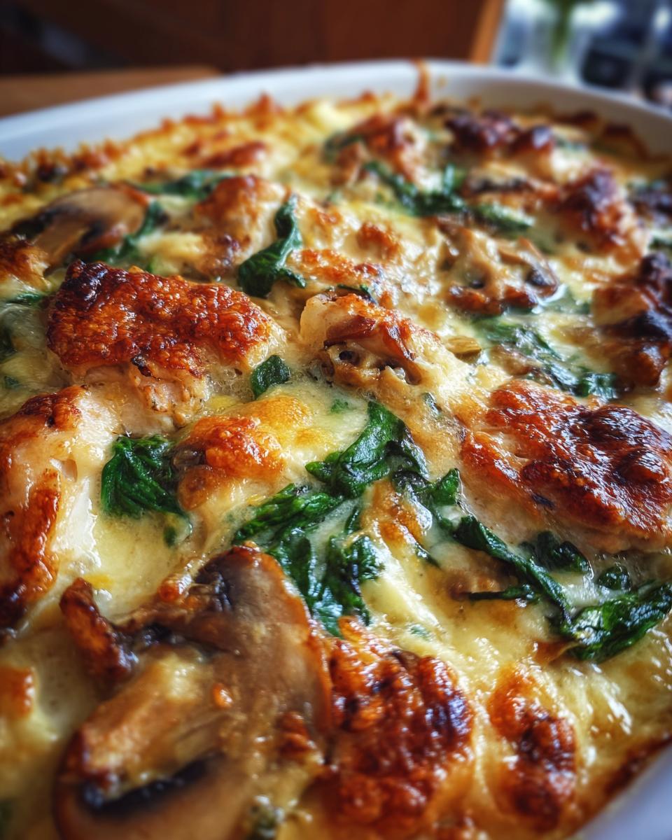 Chicken Spinach and Mushroom Low Carb Oven Dish - detail 2
