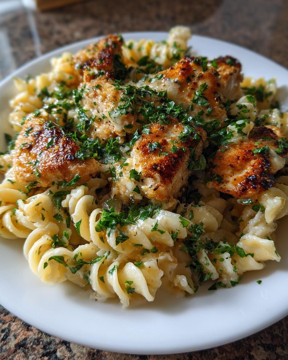 Creamy Garlic Parmesan Chicken with Cheesy Twisted Pasta - detail 3