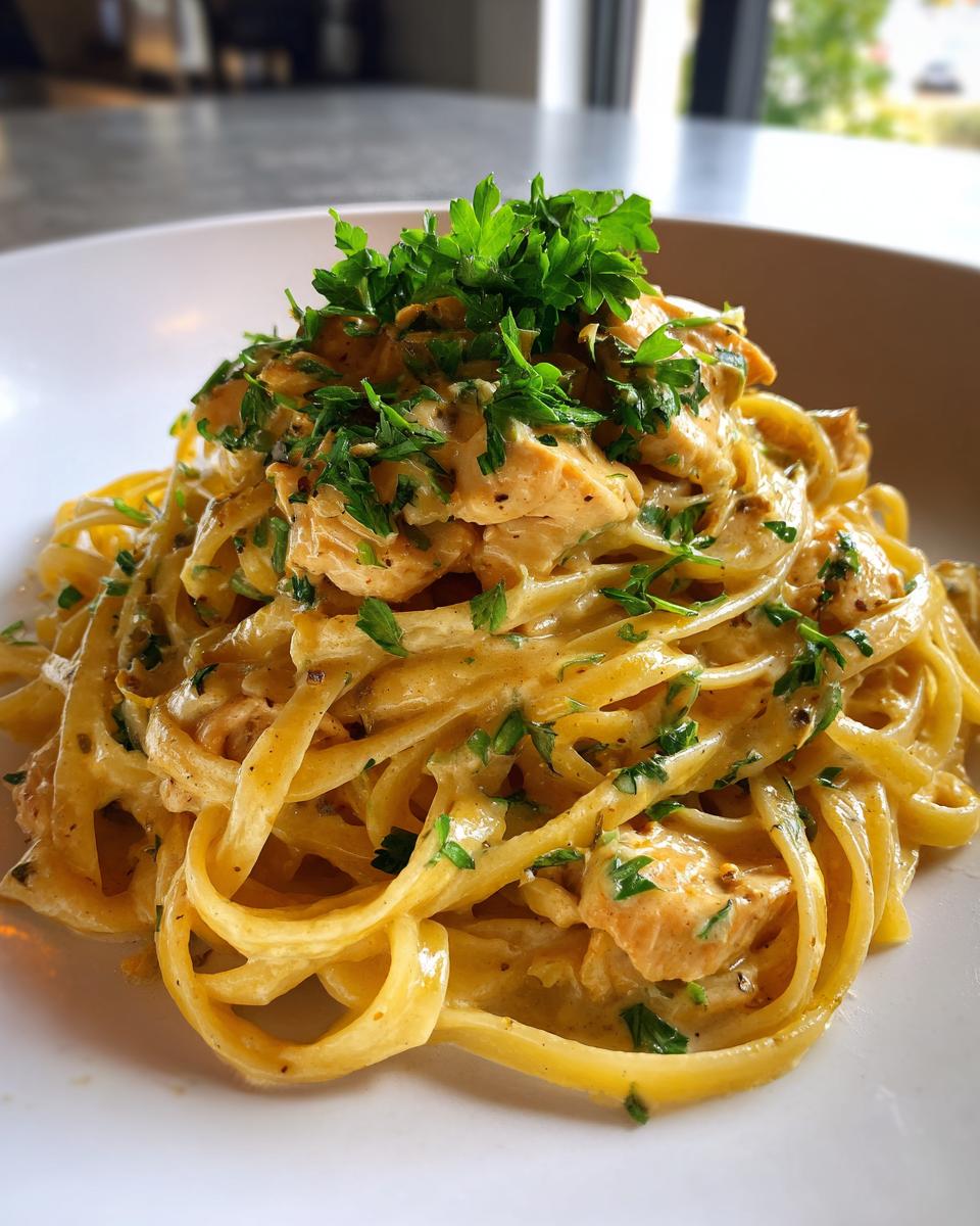 Creamy Velveeta Chicken Linguine with Mozzarella Garlic Sauce - detail 3