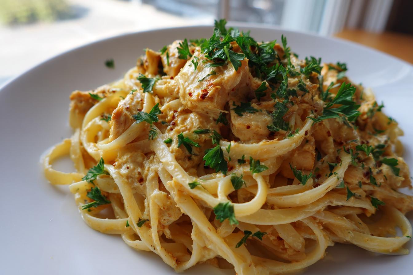 Creamy Velveeta Chicken Linguine with Mozzarella Garlic Sauce - detail 4
