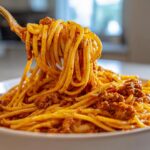 Creamy Velveeta Linguine with Italian Beef Marinara
