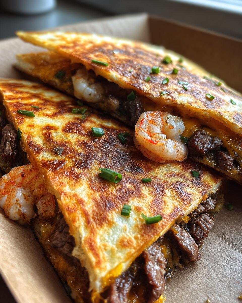 Creole Steak and Shrimp Quesadillas - detail 2