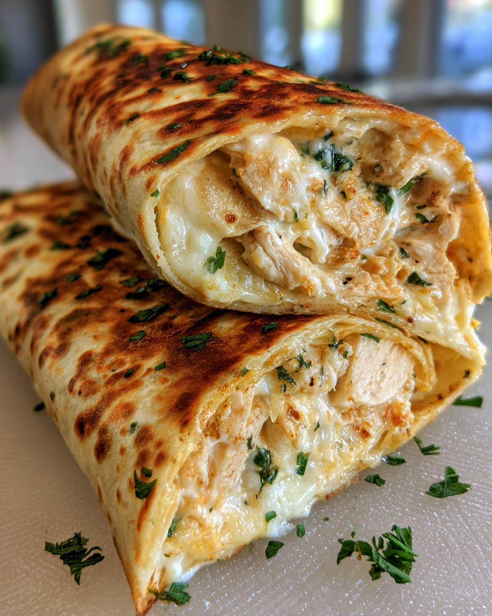 Easy Cheesy Garlic Chicken Wraps - detail 2