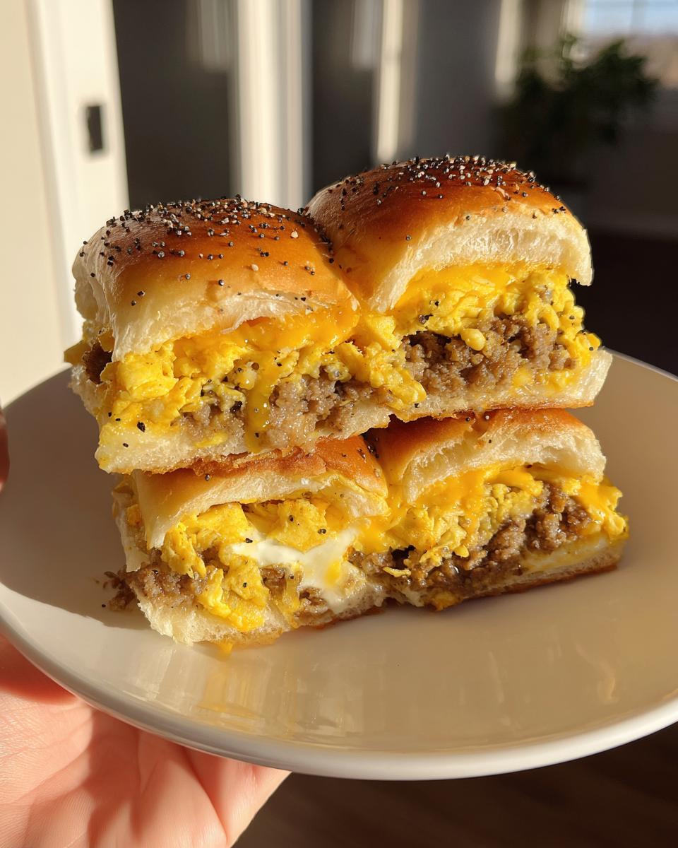 Easy and Delicious Breakfast Sliders: with Sausage, Egg and Cheese! - detail 3