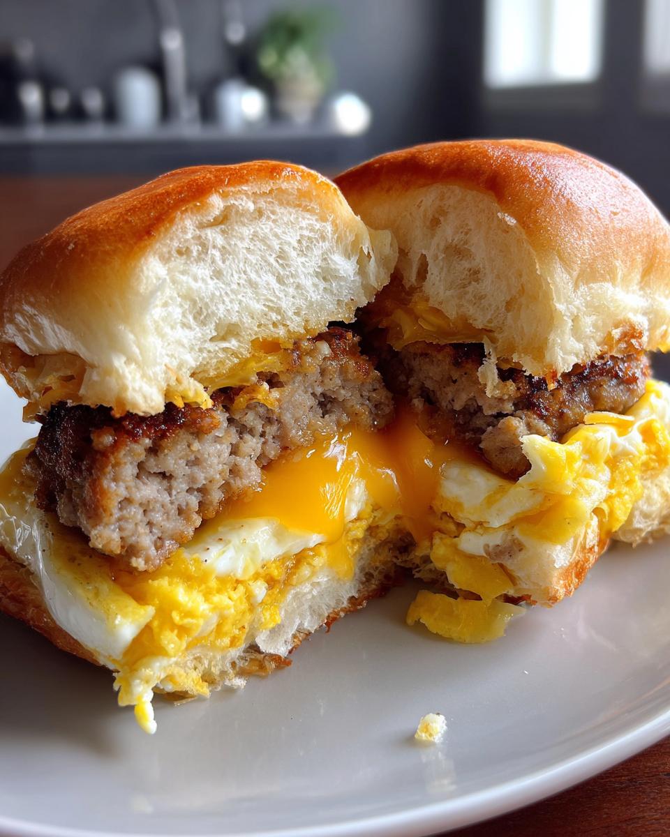 Easy and Delicious Breakfast Sliders: with Sausage, Egg and Cheese! - detail 3