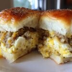 Easy and Delicious Breakfast Sliders: with Sausage, Egg and Cheese!