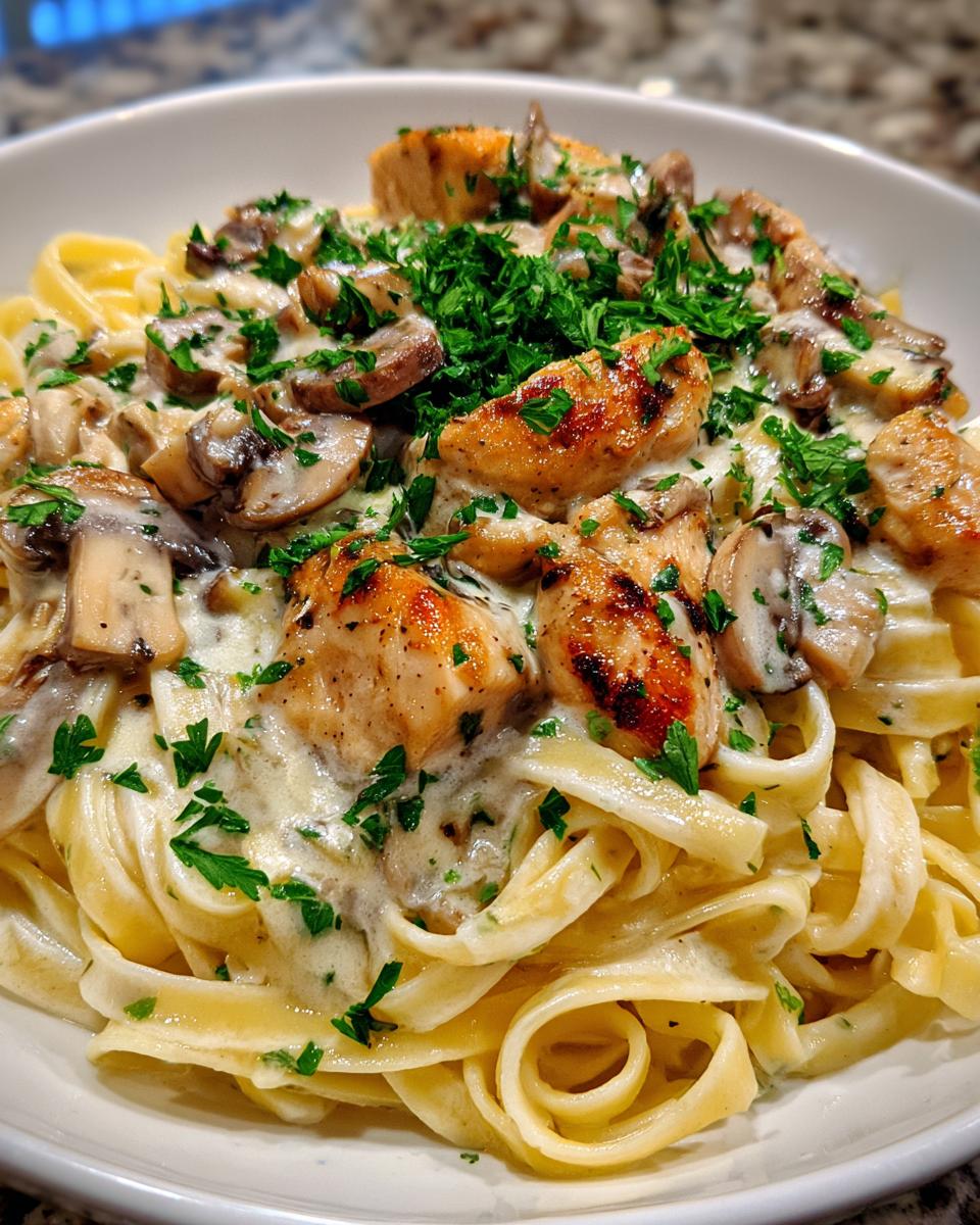 Garlic Chicken & Mushrooms in a Creamy Pasta Sauce - detail 3