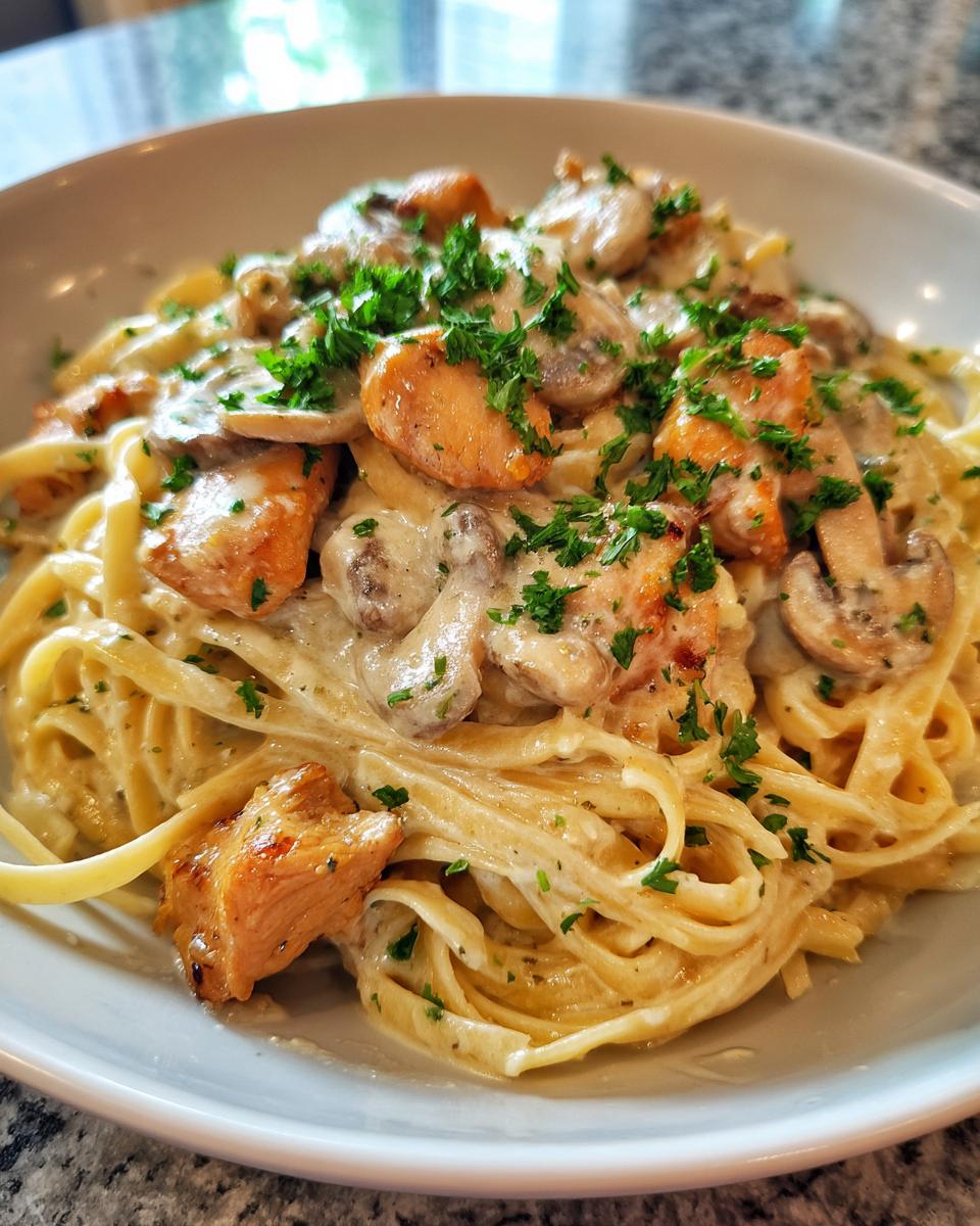 Garlic Chicken & Mushrooms in a Creamy Pasta Sauce - detail 4
