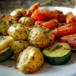 Garlic Herb Roasted Potatoes, Carrots, and Zucchini