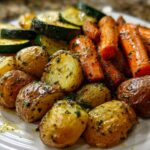Garlic Herb Roasted Potatoes, Carrots, and Zucchini