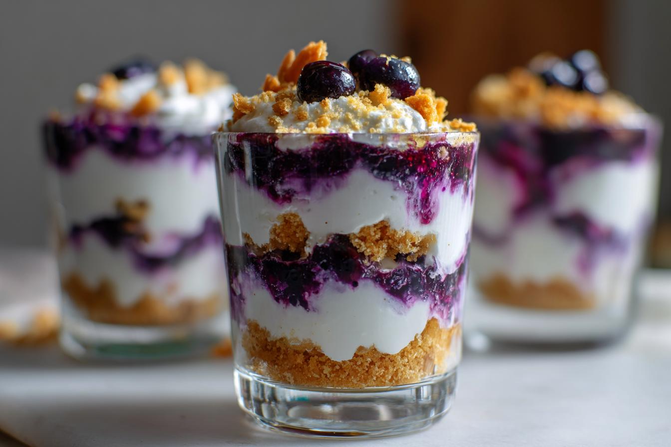 Keto Blueberry Cheesecake Parfaits - detail 3