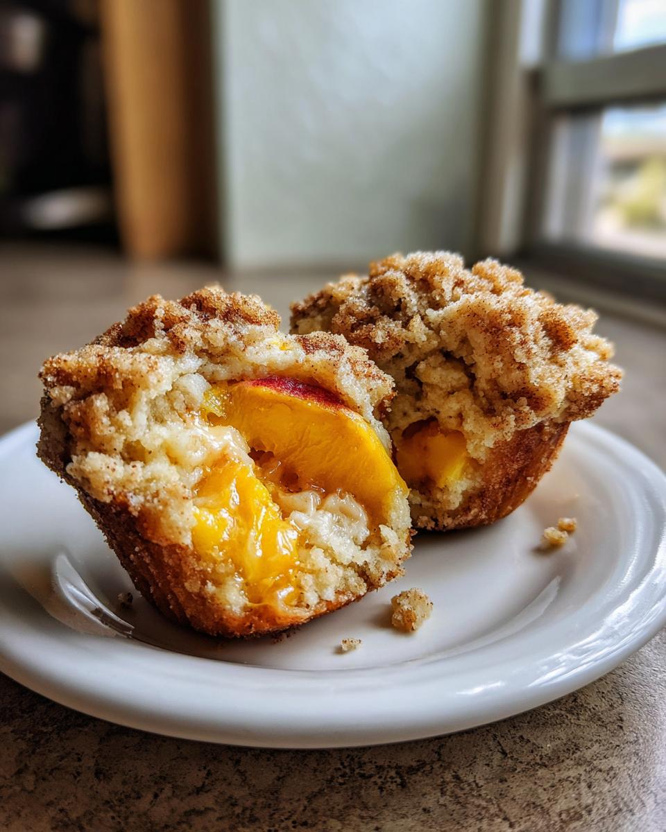 Keto Peach Cobbler Muffins - detail 1
