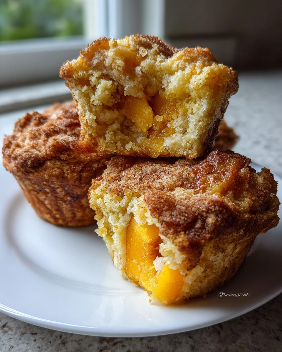 Keto Peach Cobbler Muffins - detail 2
