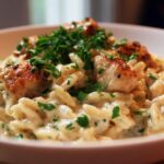One-Pot Cajun Chicken Alfredo Orzo