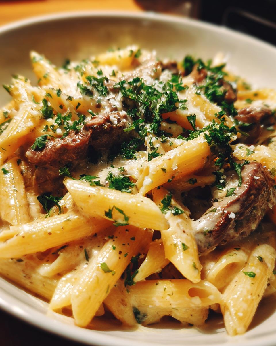 One Pot Creamy Beef and Garlic Butter Pasta - detail 2