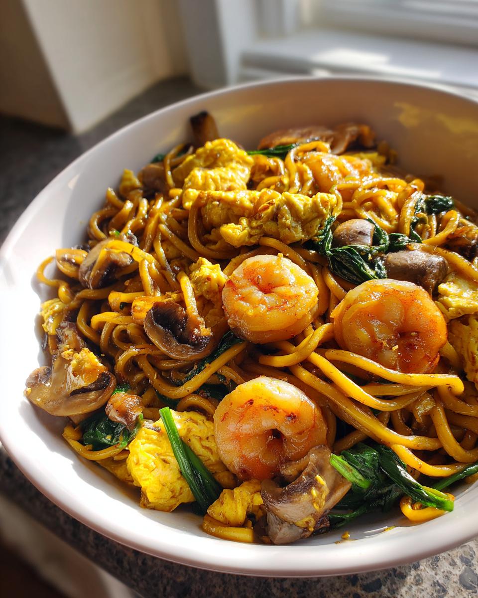 Shrimp Egg with Mushroom Noodles Recipe - detail 1