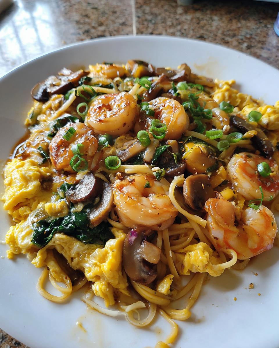 Shrimp Egg with Mushroom Noodles Recipe - detail 1