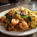 Shrimp Egg with Mushroom Noodles Recipe