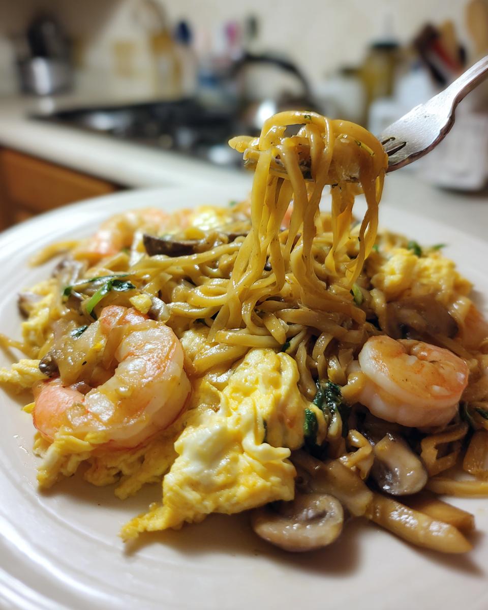 Shrimp Egg with Mushroom Noodles Recipe - detail 2