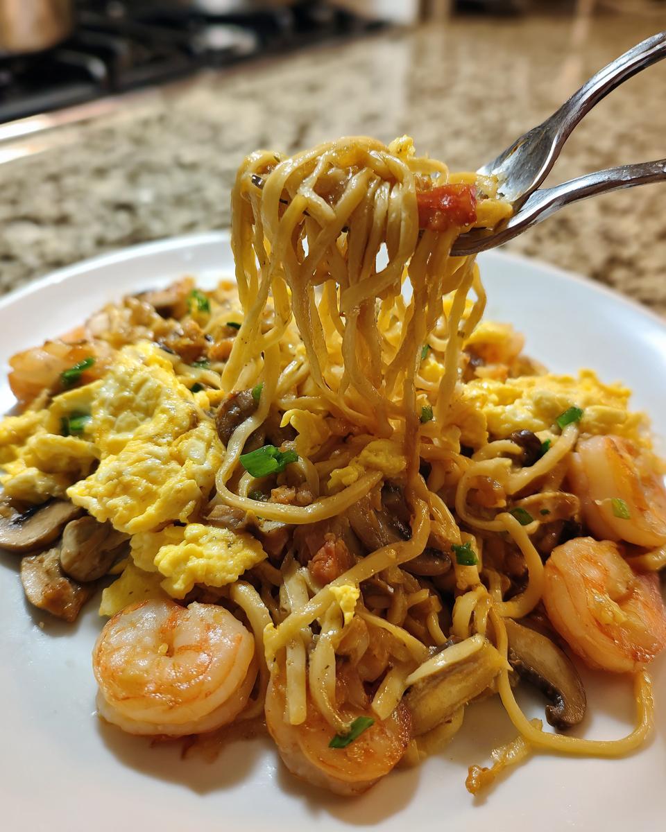 Shrimp Egg with Mushroom Noodles Recipe - detail 3