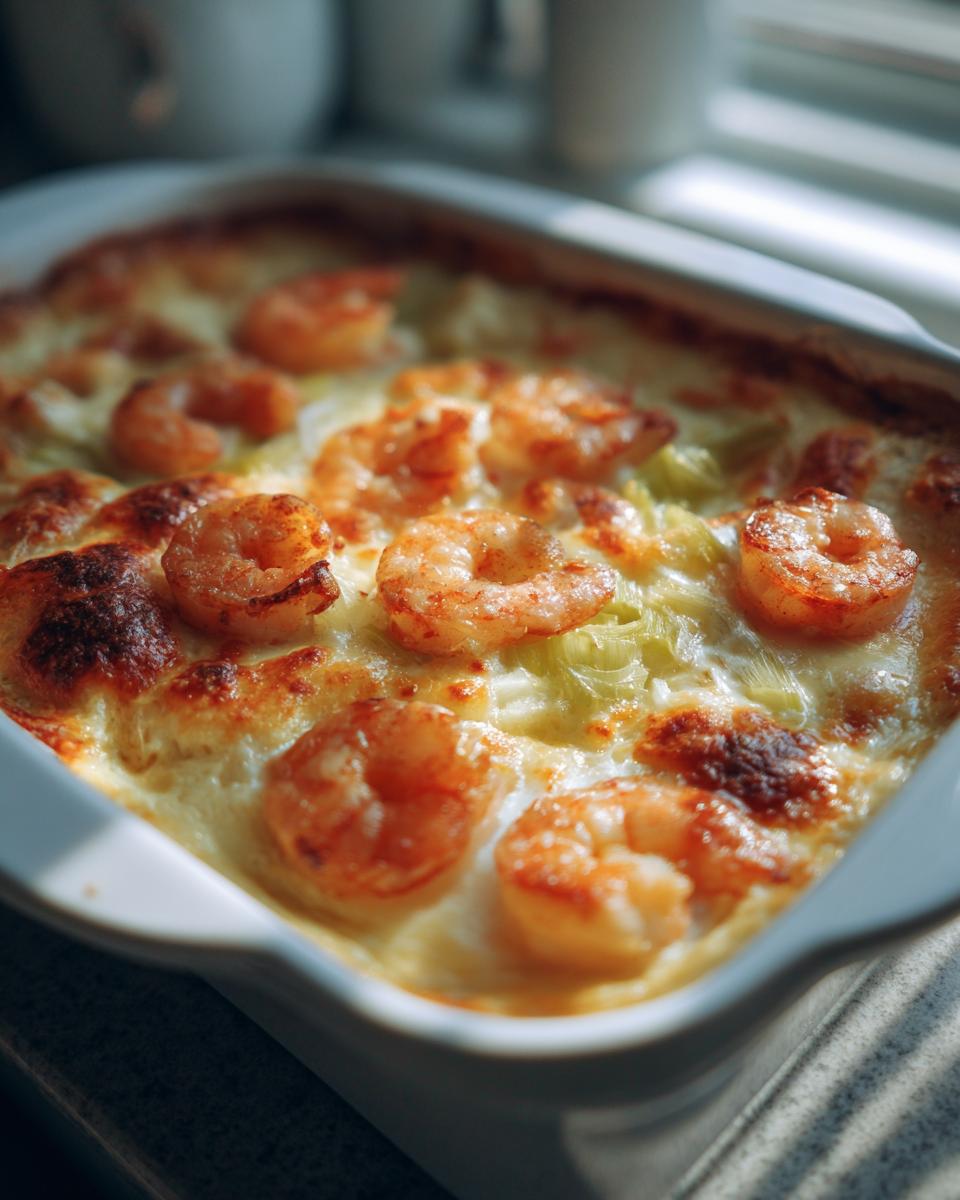 Shrimp and Leek Casserole with Creamy Sauce - detail 1