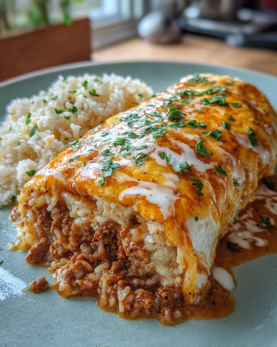 Smothered Burritos with Cheesy Rice - detail 1