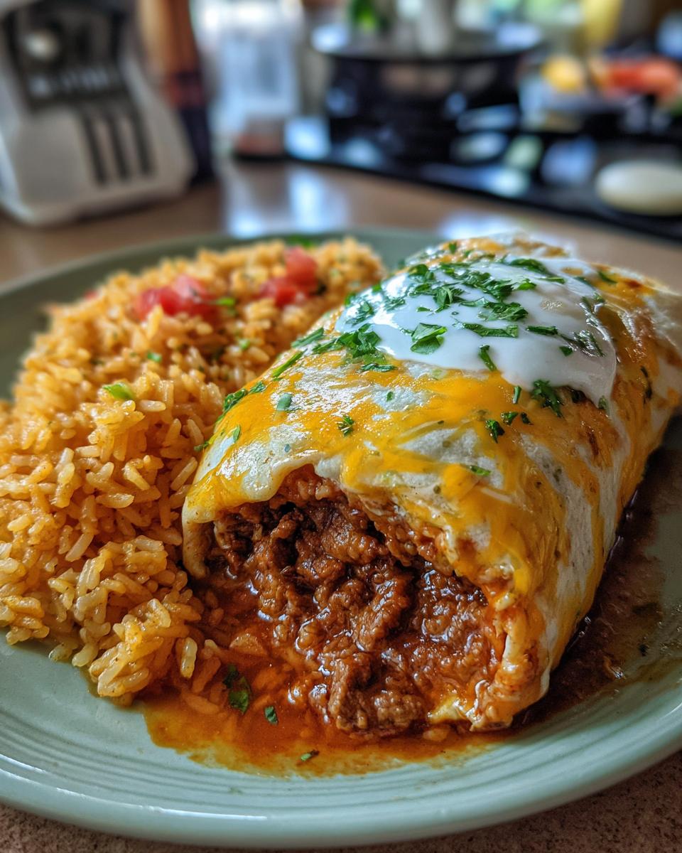Smothered Burritos with Cheesy Rice - detail 2