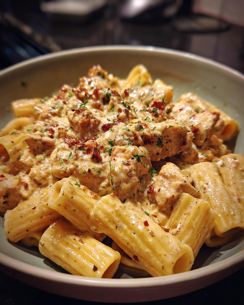 Spicy Cajun Chicken Rigatoni with Creamy Mozzarella Alfredo - detail 4