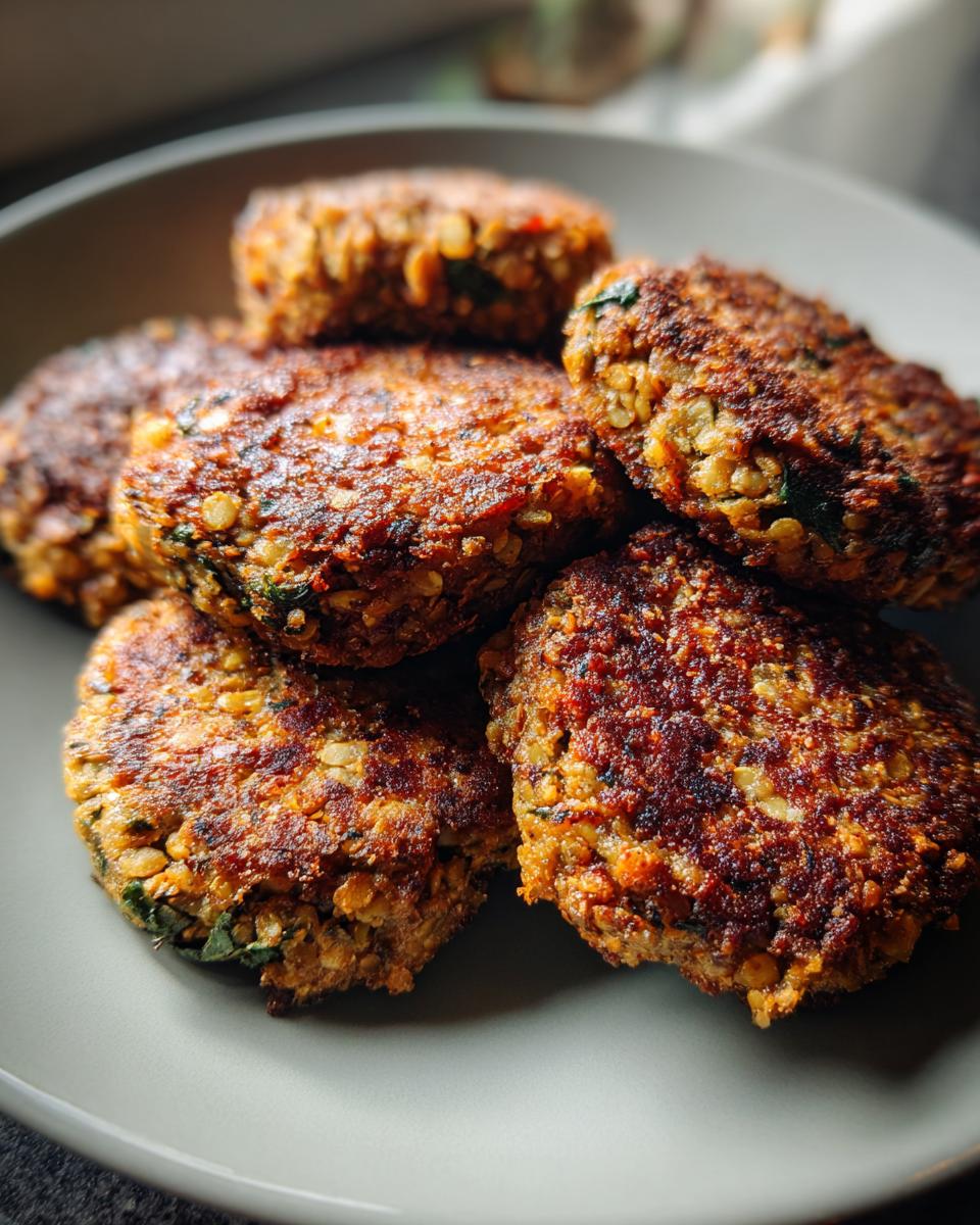 Spinach and Lentil Burgers - detail 1
