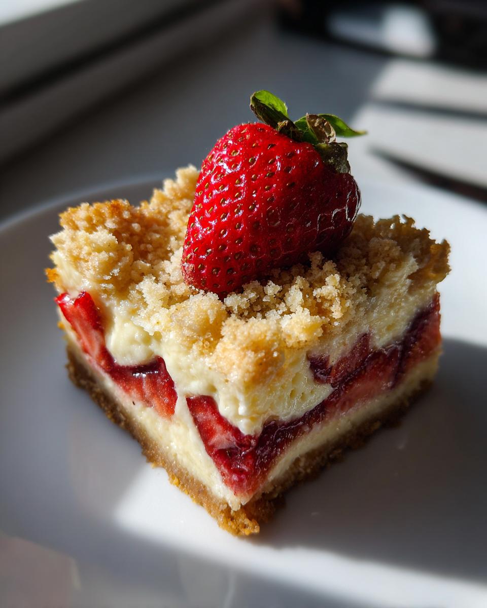Strawberry Cheesecake Crumble Bars - detail 1